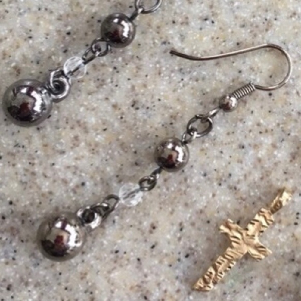 Cross pendant and earrings combo